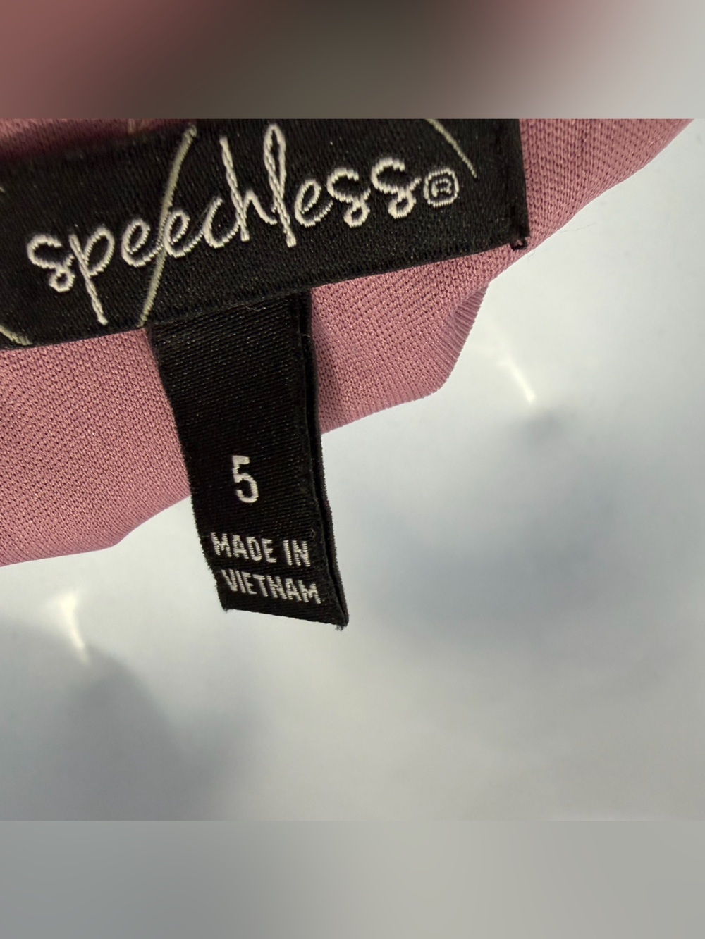 Speechless Dusty Rose Strapless Feather-Trim Glitter Dress - Picture 4 of 6